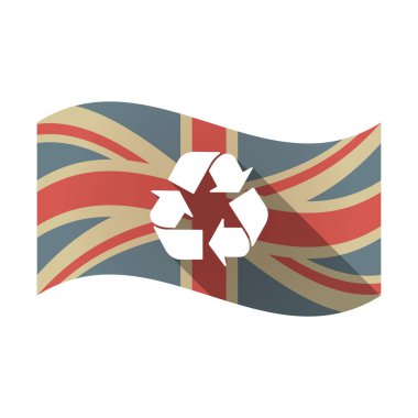 Geri dönüşüm işareti ile izole İngiltere bayrağı