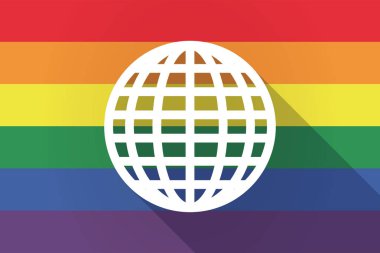 Uzun gölge lgbt bayrak dünya Küre