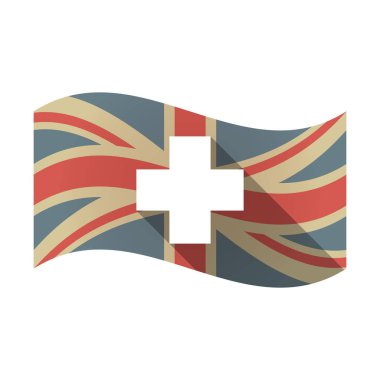 Bir eczane işareti ile izole İngiltere bayrağı