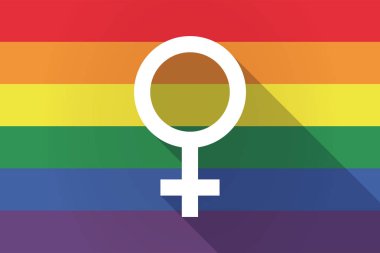 Uzun gölge lgbt bayrak kadın işaretiyle