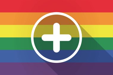 Uzun lgbt bayrak bir miktar işareti ile gölge