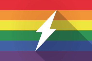 Uzun gölge lgbt bayrak bir yıldırım ile