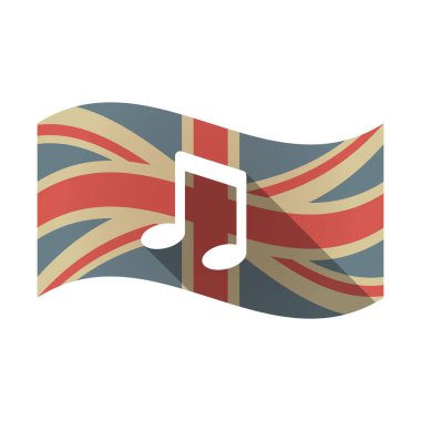 Bir not müzik ile izole İngiltere bayrağı