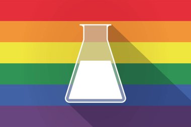 Uzun bir şişesi ile gölge lgbt bayrak