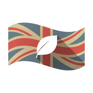 Bir yaprak ile izole İngiltere bayrağı