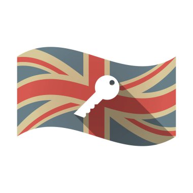 Bir anahtar ile izole İngiltere bayrağı