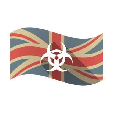 Biyolojik tehlike işareti ile izole İngiltere bayrağı