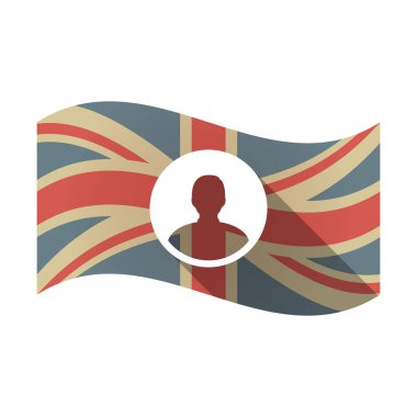 Bir erkek avatar ile izole İngiltere bayrağı