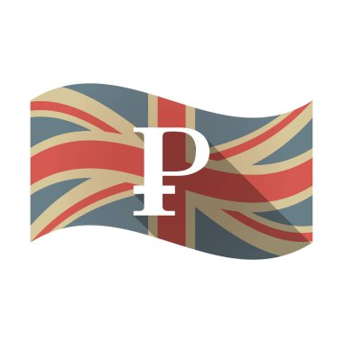 Rublesi işaretiyle izole İngiltere bayrağı