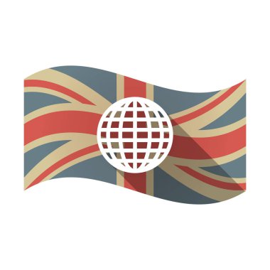 Dünya küre izole İngiltere bayrağı