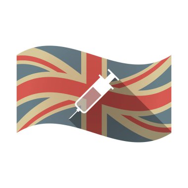 Bir şırınga ile izole İngiltere bayrağı