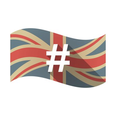 Bir karma etiketi ile izole İngiltere bayrağı