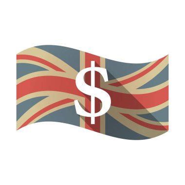 Bir dolar işareti olan izole İngiltere bayrağı 