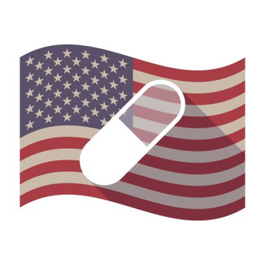 Uzun bir hap ile gölge ABD bayrağı