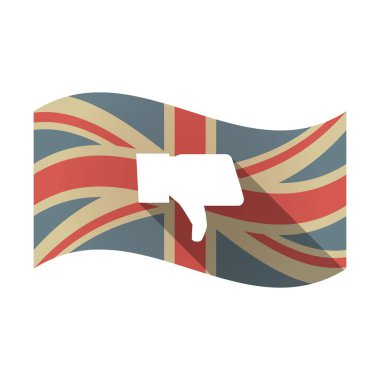 Bir başparmak aşağı el ile izole İngiltere bayrağı