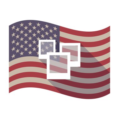 Uzun gölge ABD bayrağı ile bir kaç fotoğraf