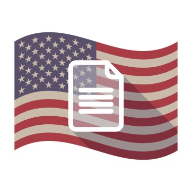 Uzun bir belge ile gölge ABD bayrağı