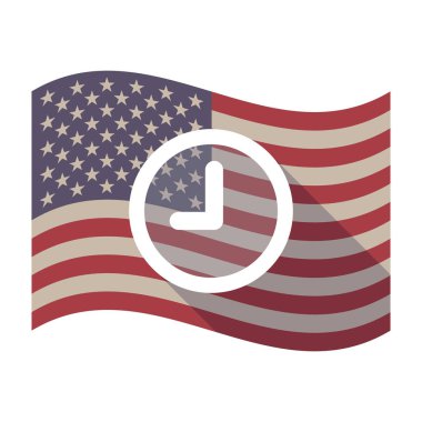 Uzun gölge ABD bayrağı ile 