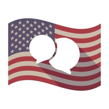 Uzun gölge ABD bayrağı komik balonları