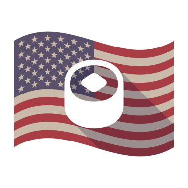 Uzun gölge ABD bayrağı suşi bir parça ile