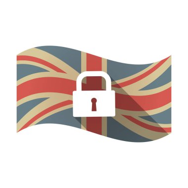 Kapalı kilit pad ile izole İngiltere bayrağı
