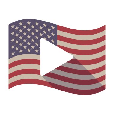 Uzun gölge ABD bayrağı bir oyun ile kayıt