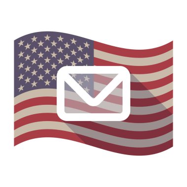 Uzun gölge ABD bayrağı bir zarf ile