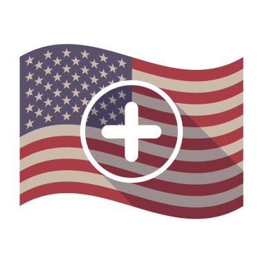 Uzun gölge ABD bayrağı ile bir miktar kayıt