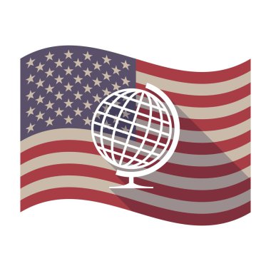 Uzun gölge ABD bayrağı tablo dünya Küre