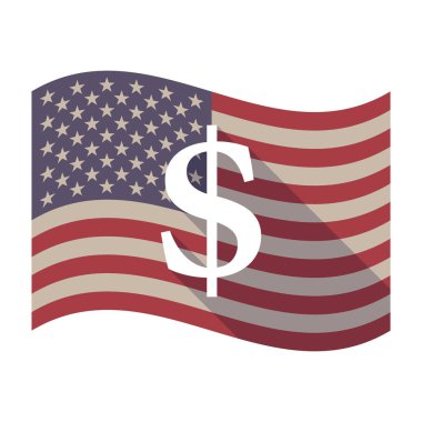 Uzun bir dolar işareti olan Gölge ABD bayrağı 