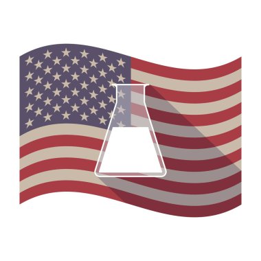 Uzun bir şişesi ile gölge ABD bayrağı
