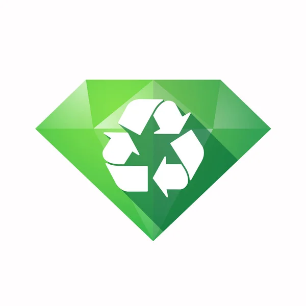 Diamant isolé avec un panneau de recyclage — Image vectorielle