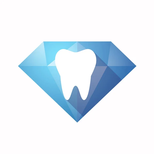 치아와 격리 된 다이아몬드 — 스톡 벡터