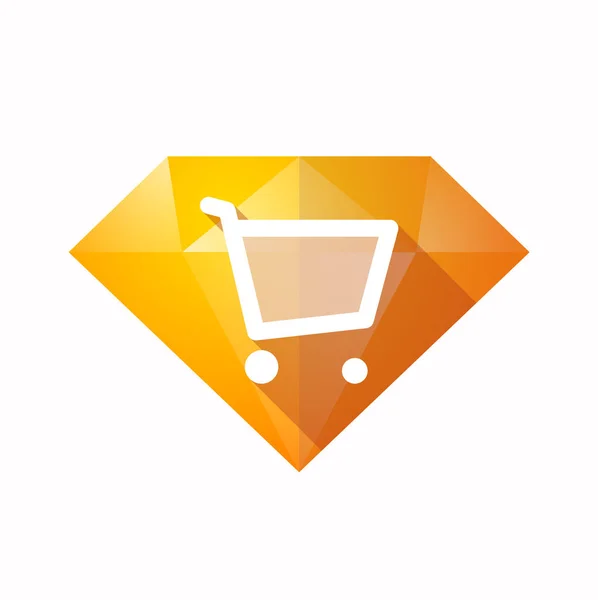 Isolated diamond with a shopping cart — Stock Vector