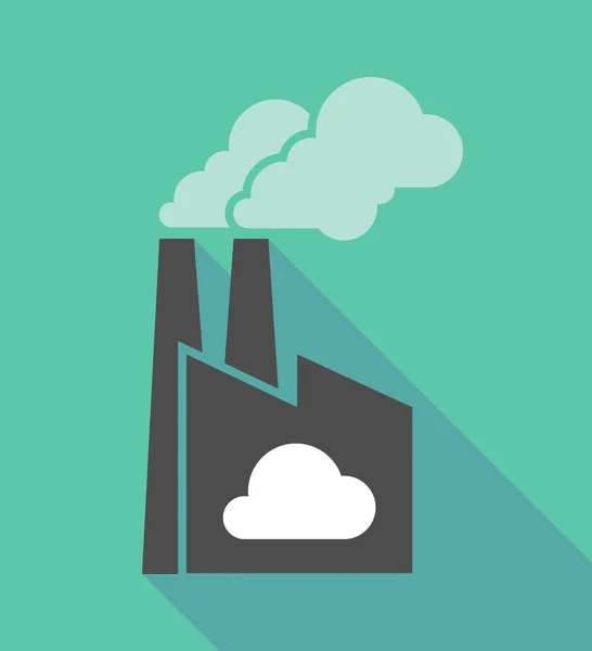 Fabriek pictogram met een wolk — Stockvector
