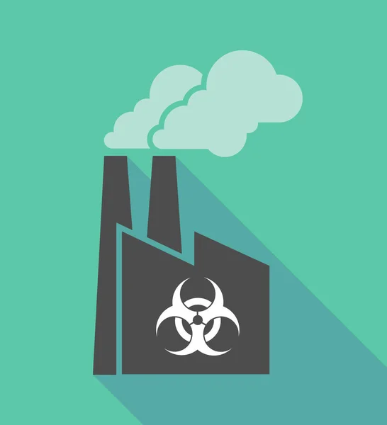 Fabrik-Ikone mit Biohazard-Zeichen — Stockvektor