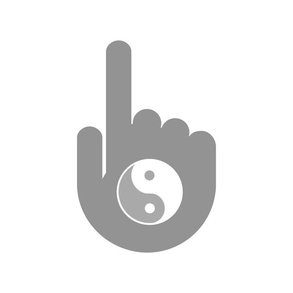 Isolated hand with a ying yang