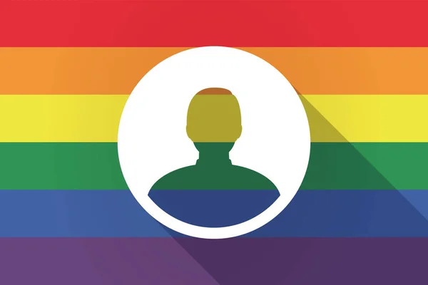 Longue ombre drapeau lgbt avec un avatar mâle — Image vectorielle