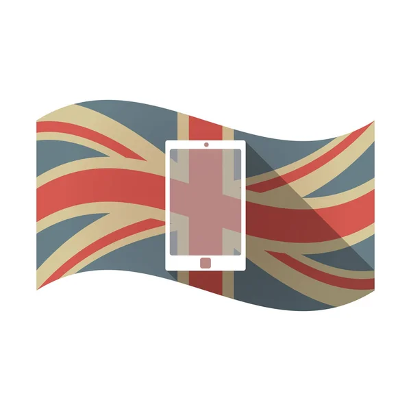 Bandeira isolada do Reino Unido com um telefone inteligente —  Vetores de Stock