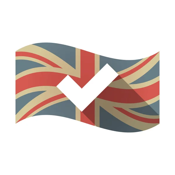 Isolated UK flag with a check mark — Stock Vector