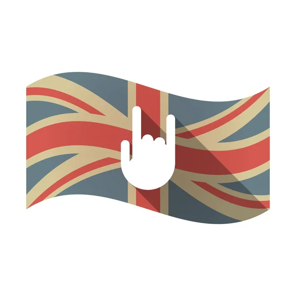 Bandiera britannica isolata con una mano a dondolo — Vettoriale Stock