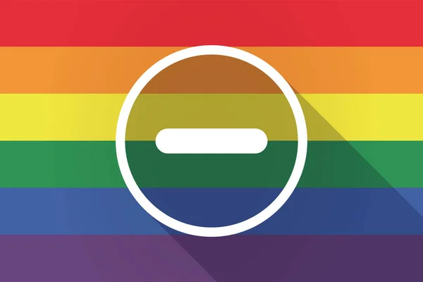 Ombre longue drapeau lgbt avec un signe de soustraction — Image vectorielle