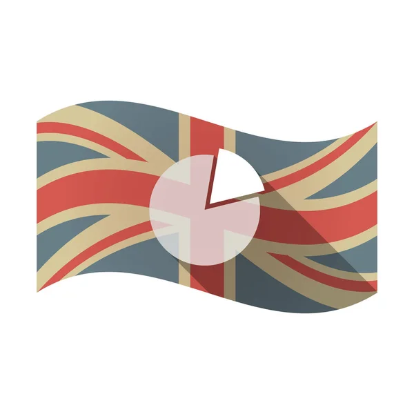 Isolated UK flag with a pie chart — Stock Vector