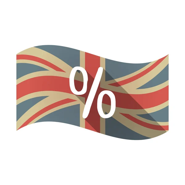 Isolé drapeau du Royaume-Uni avec un signe de réduction — Image vectorielle