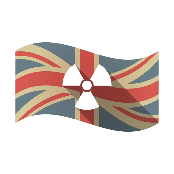 Bandiera britannica isolata con un segnale di attività radio — Vettoriale Stock