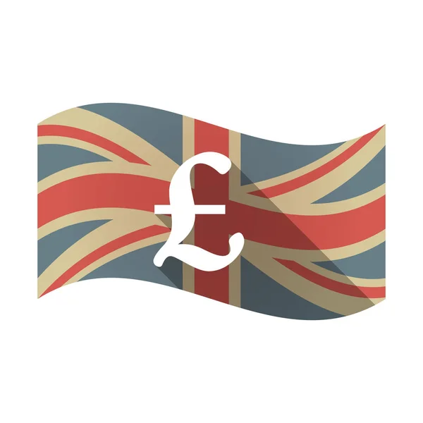 Vereinzelte britische Flagge mit einem Pfund-Zeichen — Stockvektor