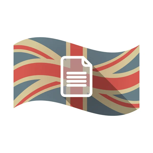 Bandiera britannica isolata con un documento — Vettoriale Stock