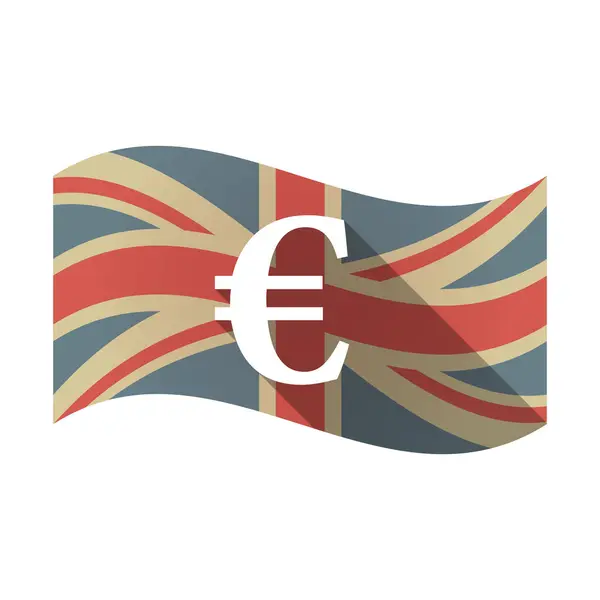 Geïsoleerde Uk vlag met een eurosymbool — Stockvector