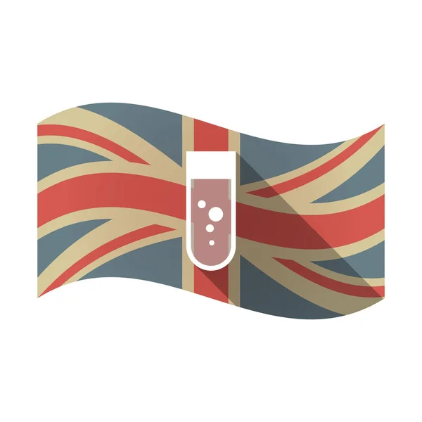 Isolated UK flag with a chemical test tube — Stock Vector