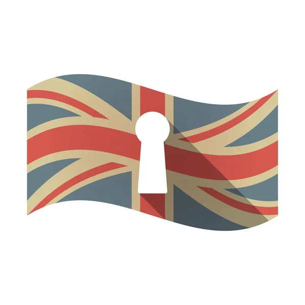 Bandiera Regno Unito isolata con foro chiave — Vettoriale Stock